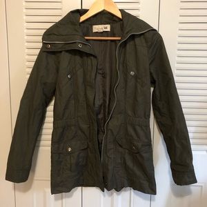 Forever 21 Cargo Military Jacket in Army Green